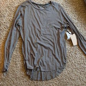 Long sleeve light weight stripped blouse